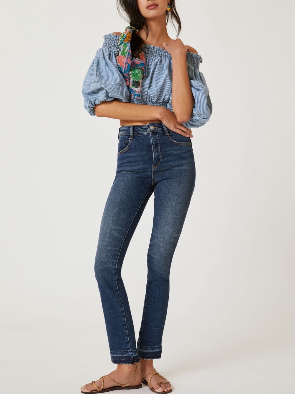 Pilcro Dark Blue High-Rise Skinny Jeans